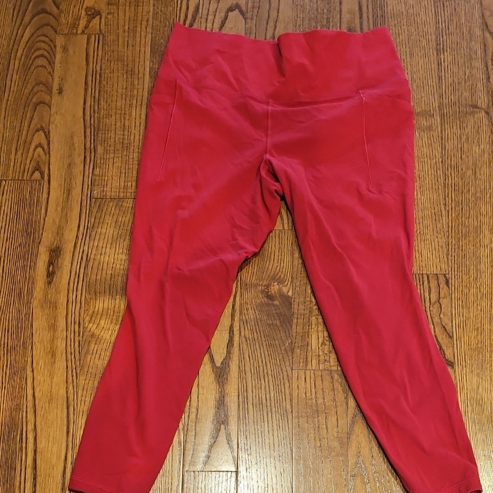 Athleta Red Salutation Stash Tights